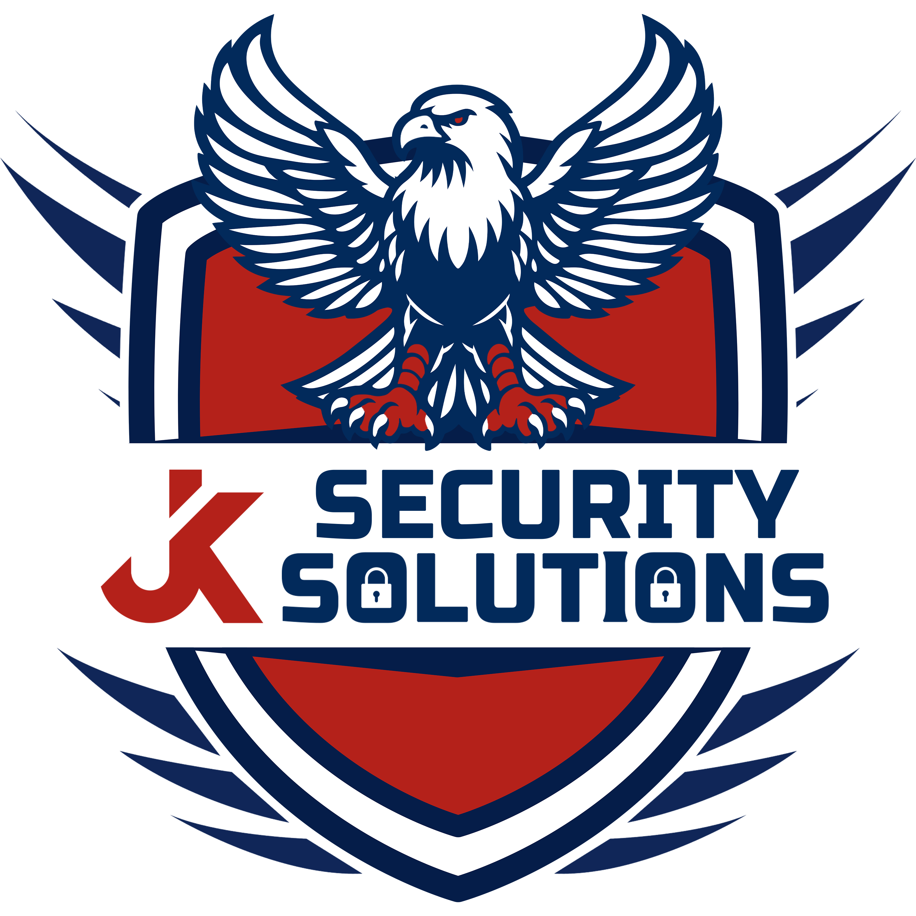 The logo of JK Security Solutions, characterized by a contemporary aesthetic that represents strength and security in its mission.