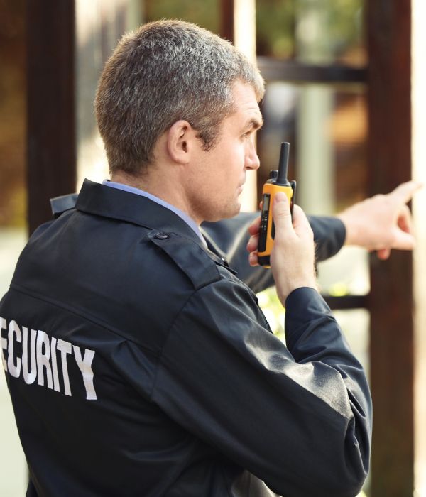  JK Security Solutions team providing security services at a health and pharmaceutical facility, safeguarding assets and personnel.